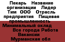 Пекарь › Название организации ­ Лидер Тим, ООО › Отрасль предприятия ­ Пищевая промышленность › Минимальный оклад ­ 20 000 - Все города Работа » Вакансии   . Мурманская обл.,Мончегорск г.